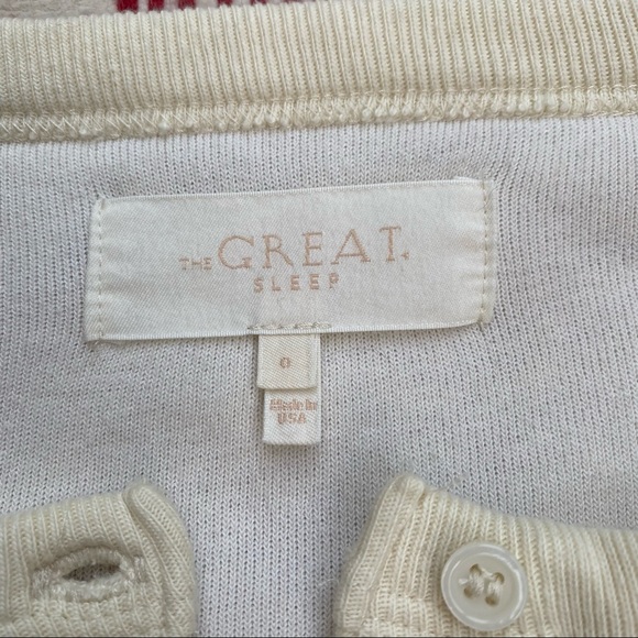 THE GREAT. white / cream Sherpa Sleep Henley top 0 - Picture 13 of 16